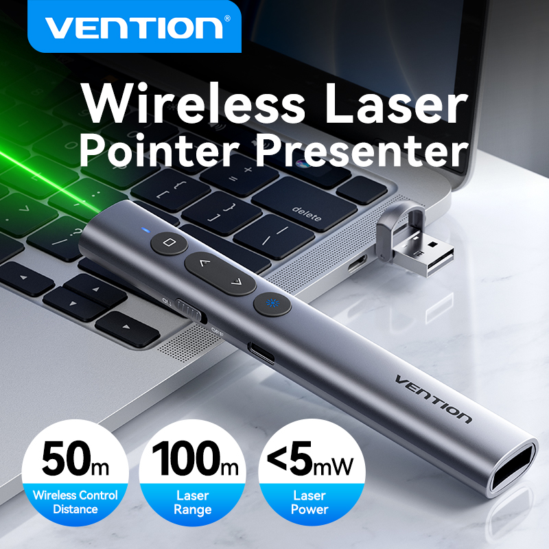 Laser Pointer Presenter - Vention 무선 레이저 포인터 프리젠터, 100m