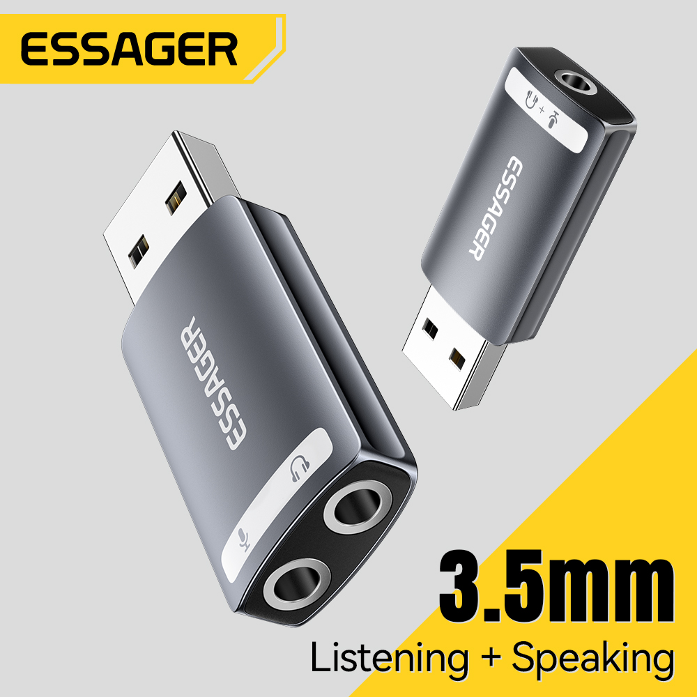 Usb Sound Card External - Essager USB 사운드 카드 외부 3.5mm