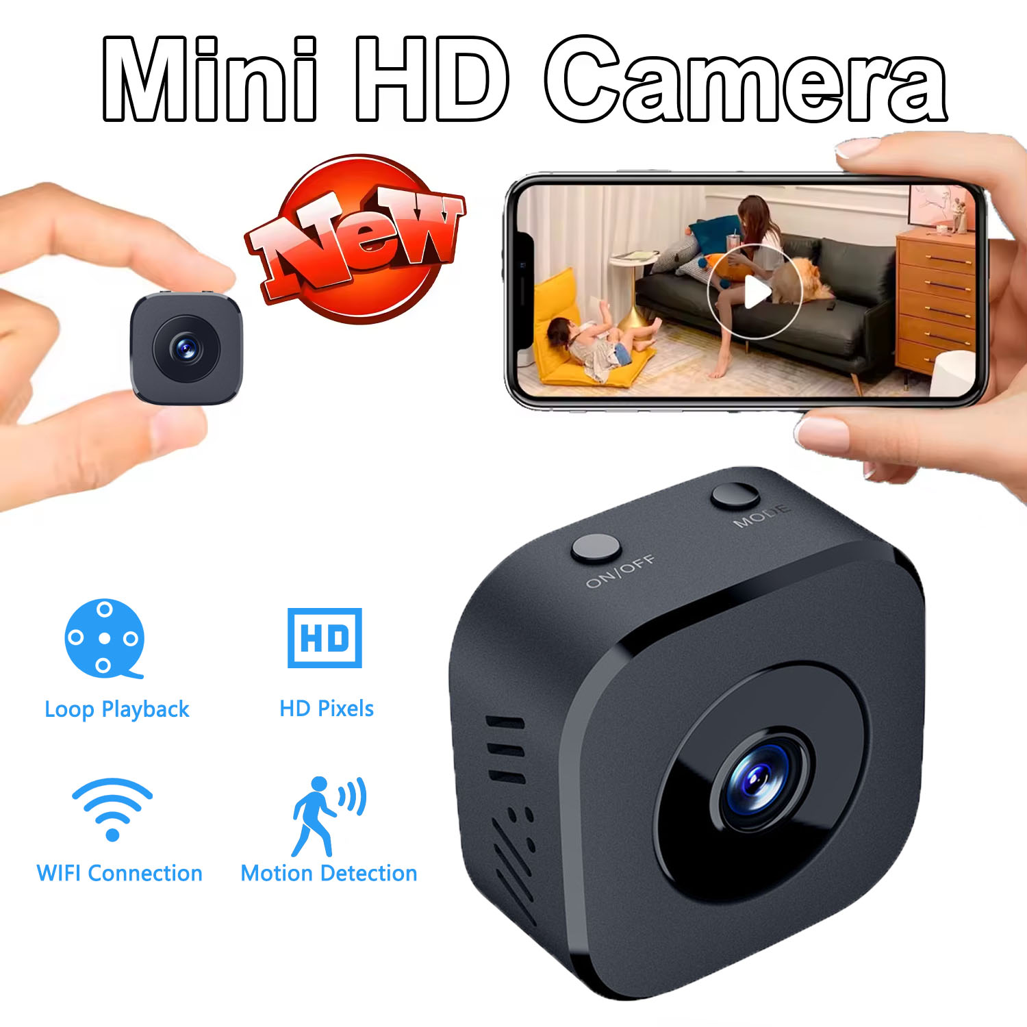 Compact Camera Mirrorless - 보안 카메라 4K 미니 풀 컬러