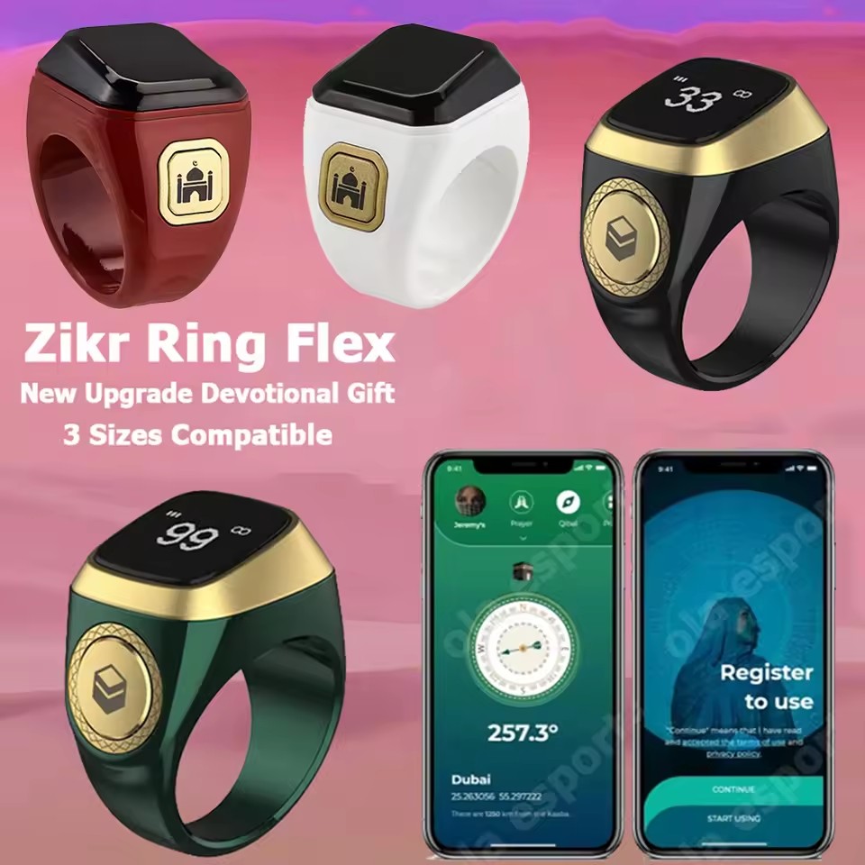 Smart Ring Health - 2026 최신 키블라 지크르 무슬림 스마트