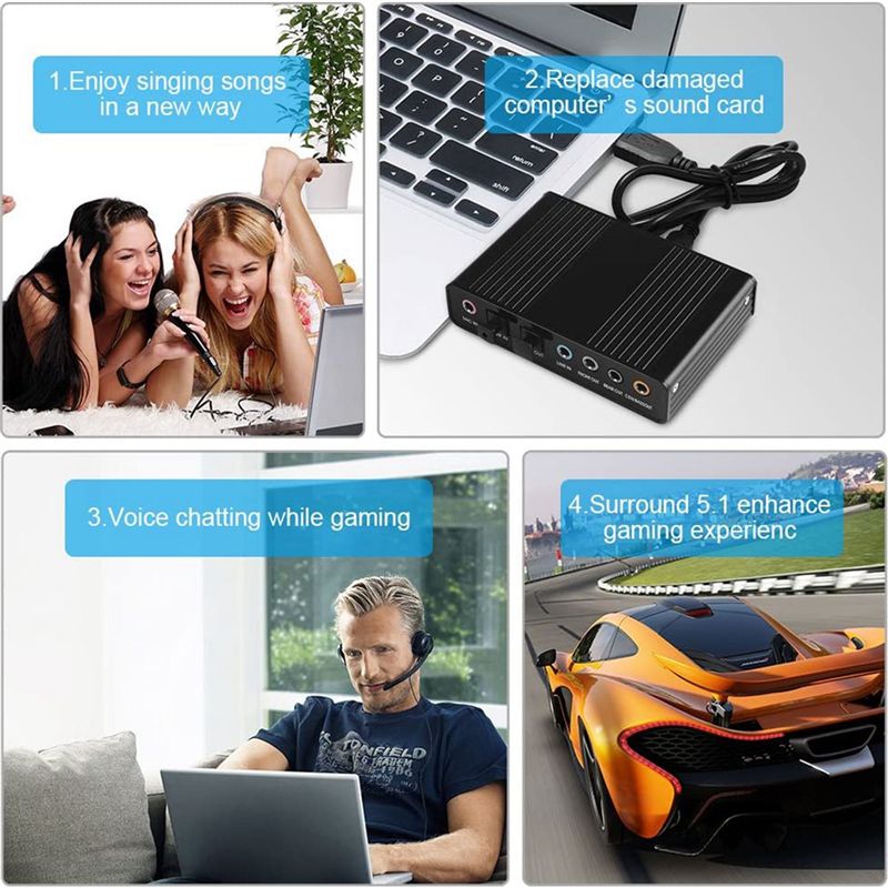 AA19 USB 광학 사운드 카드 6 채널 5.1 외부 - Usb Sound Card External 리뷰 및 가격
