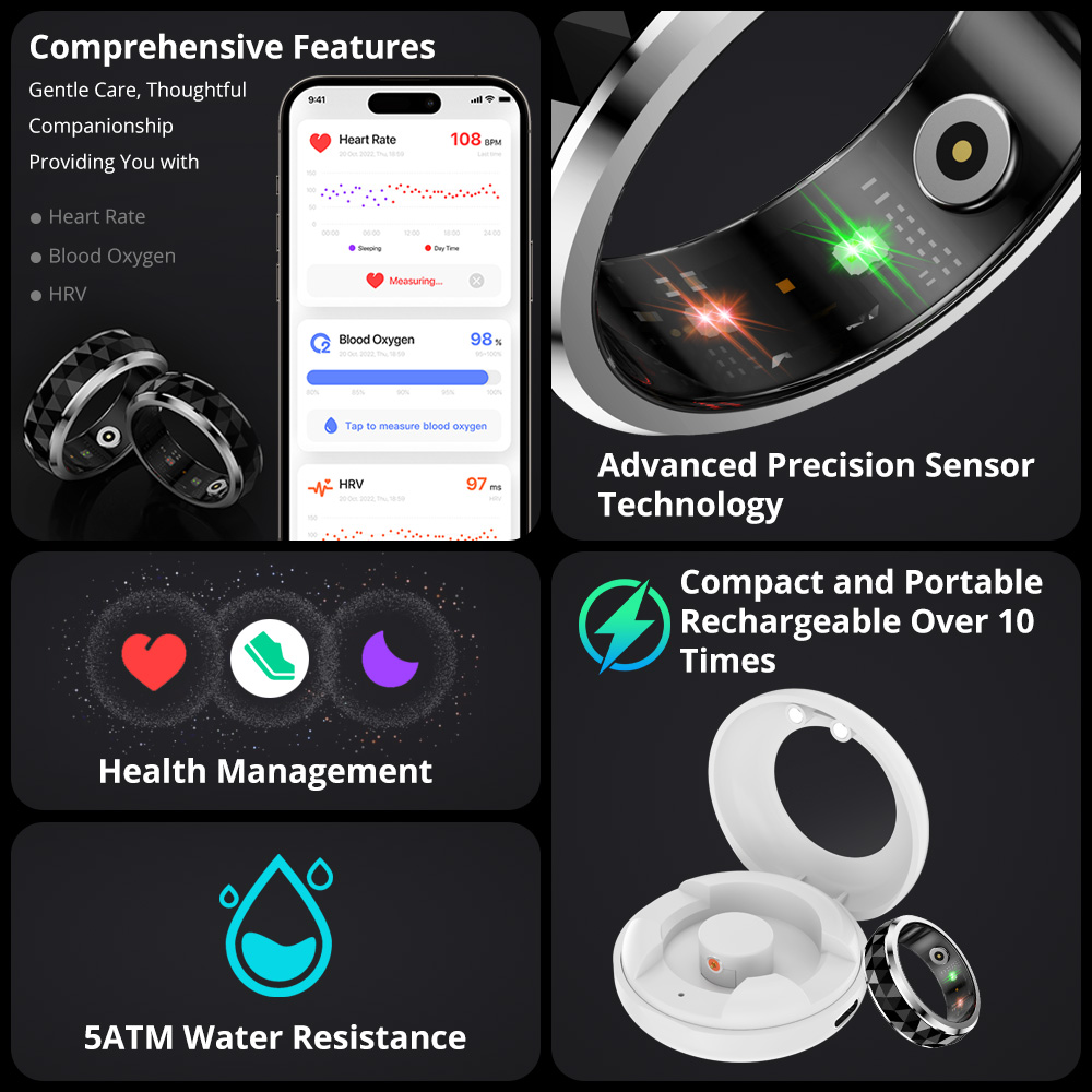 2024 COLMI 남성용 스마트 링, 피젯 스피너 불 - Smart Ring Health 리뷰 및 가격