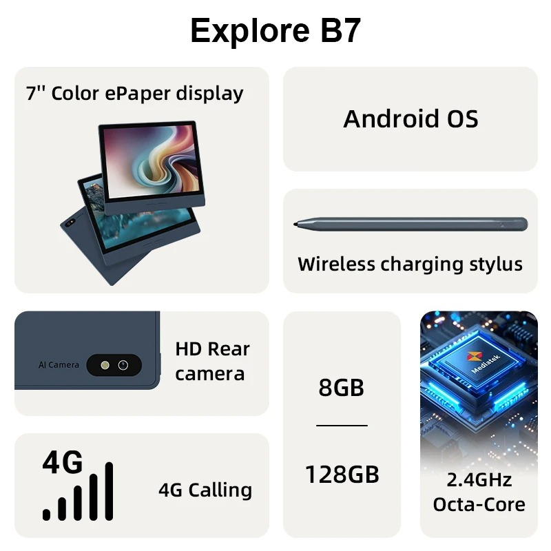 B7 전자책 리더, 7인치 E-Ink 전자책 단말기,  - E-Ink Tablet Reader 리뷰 및 가격