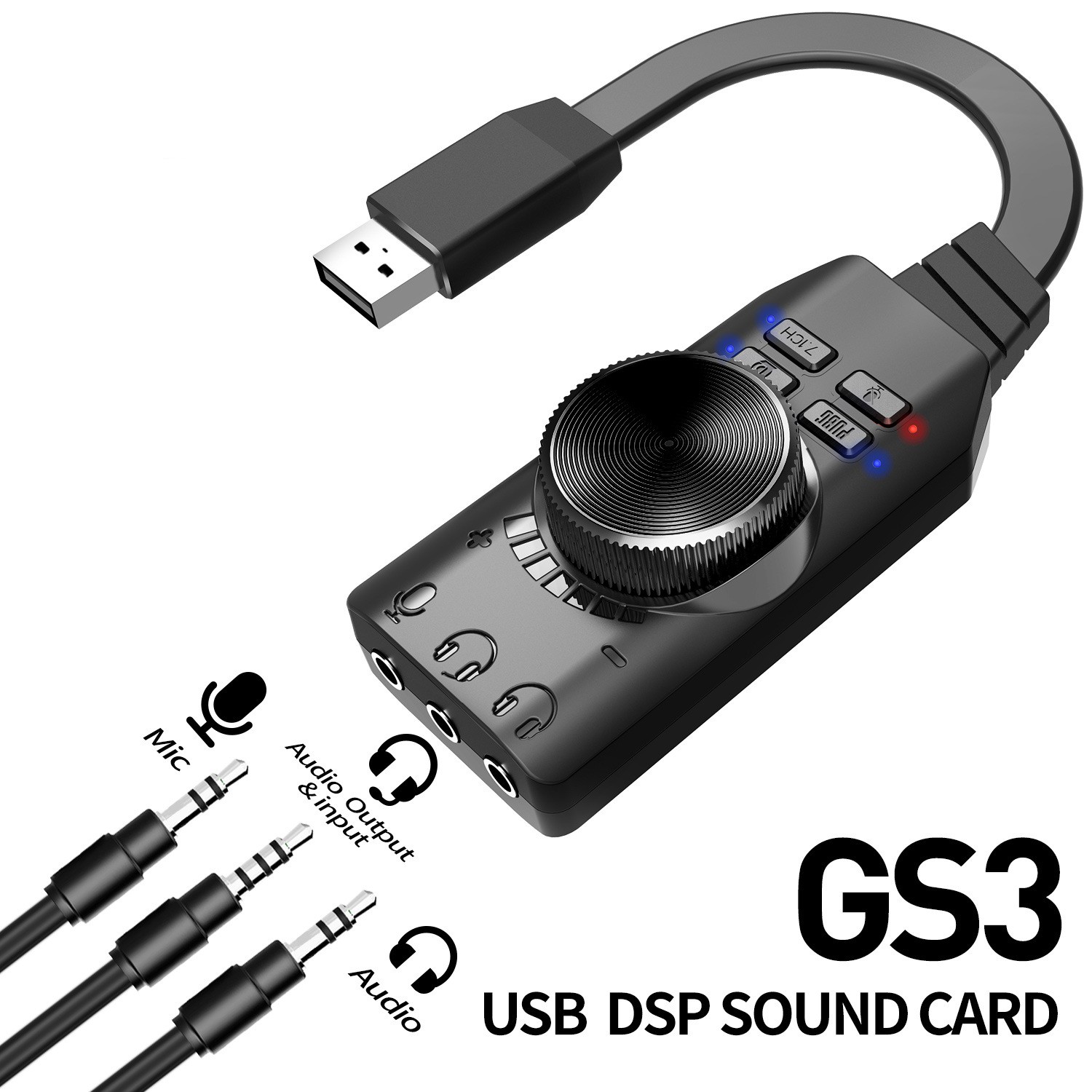 GS3 7.1 채널 사운드 카드 변환기 어댑터 외부 U - Usb Sound Card External 리뷰 및 가격